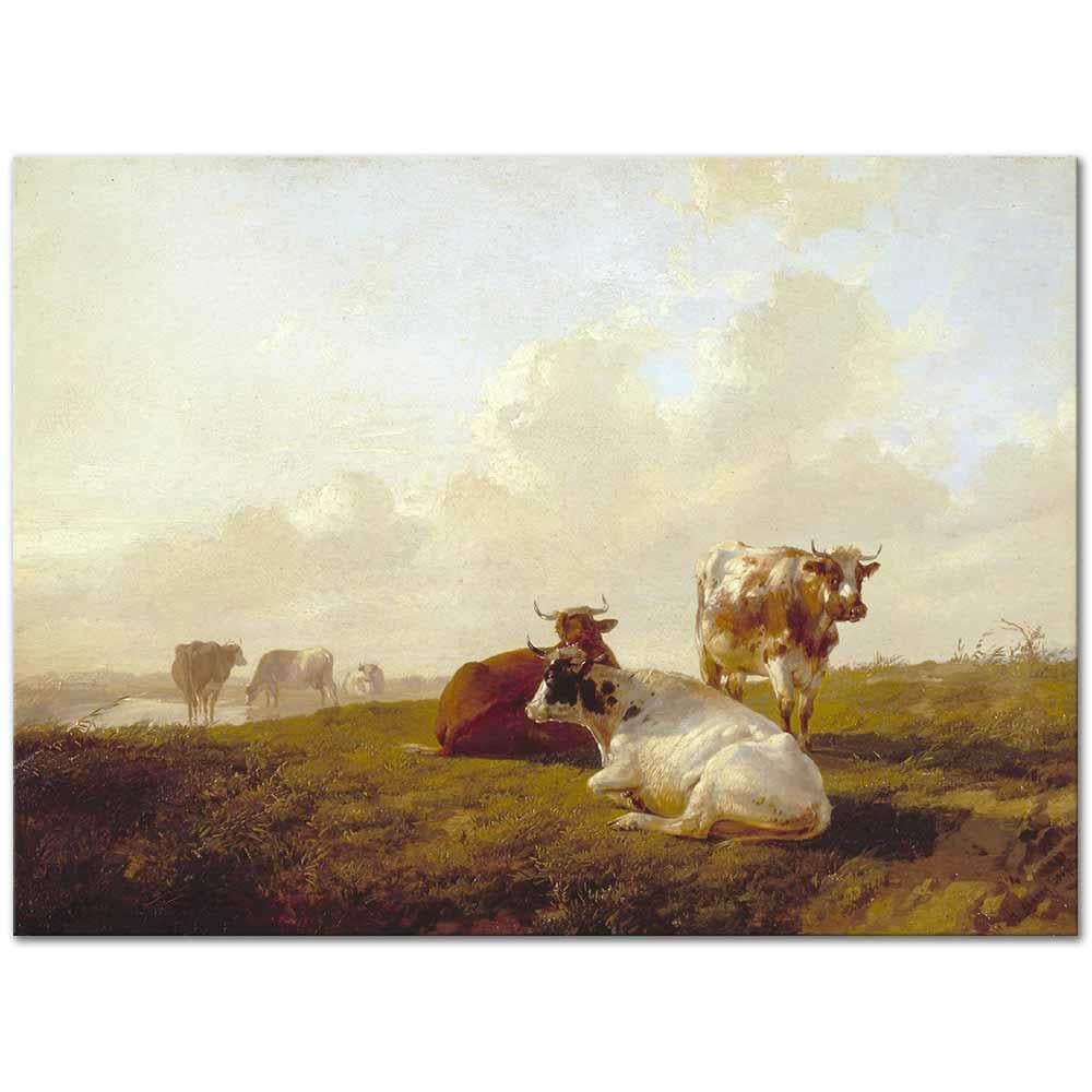 Thomas Sidney Cooper Çayırda İnekler Kanvas Tablo