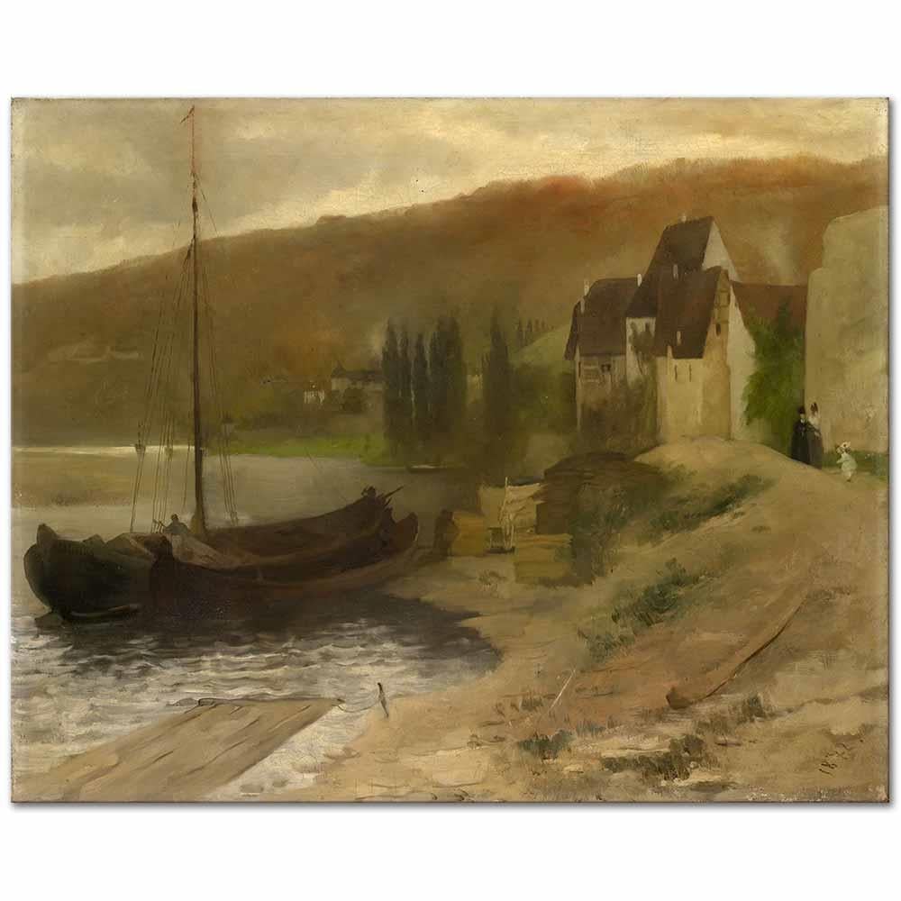 Ernesto Schiess Nehir Manzarası Kanvas Tablo