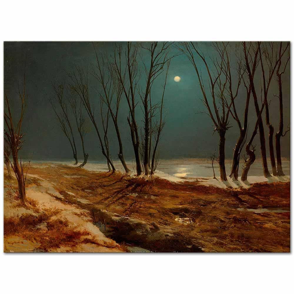 Carl Blechen Mehtapta Kış Manzarası Kanvas Tablo