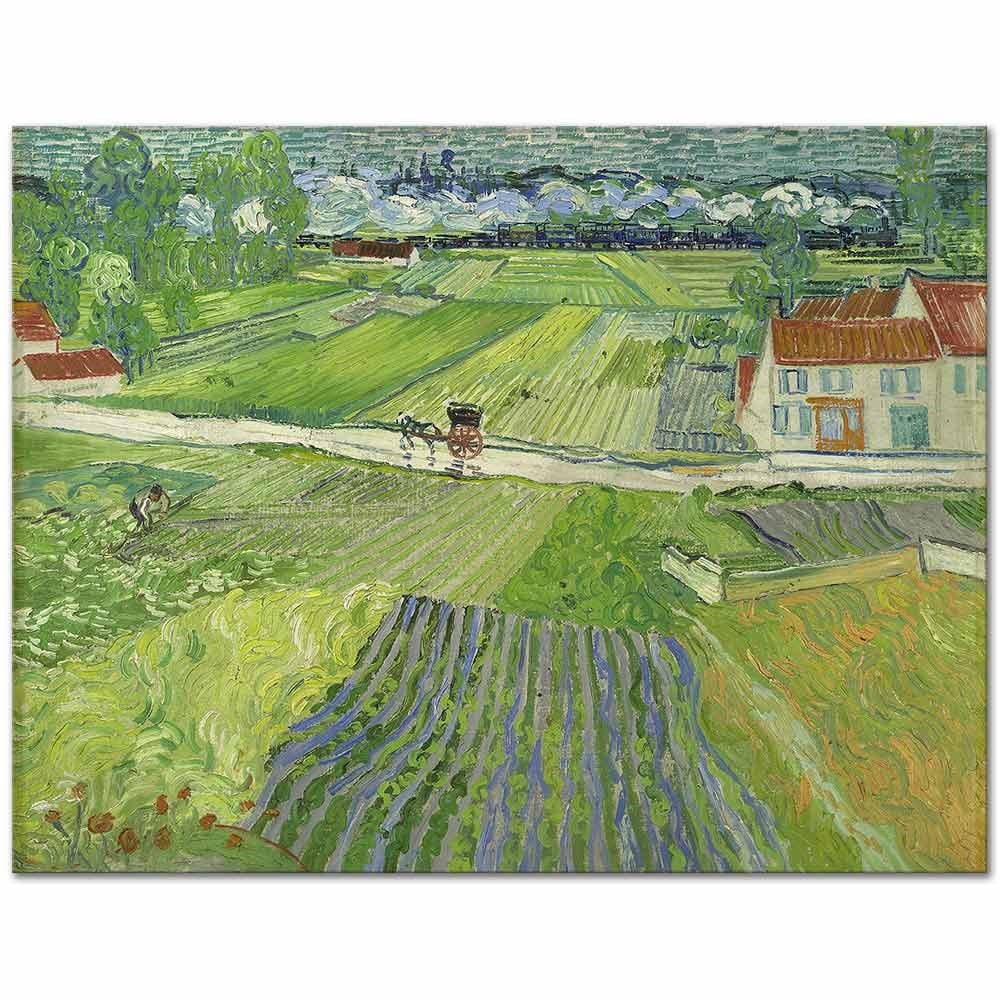 Landscape with Carriage and Train by Vincent van Gogh as Fine Art Print