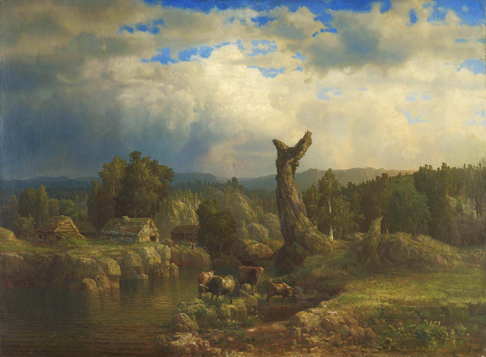 Lars Hertervig Summer Landscape Thunder Looms Art Print