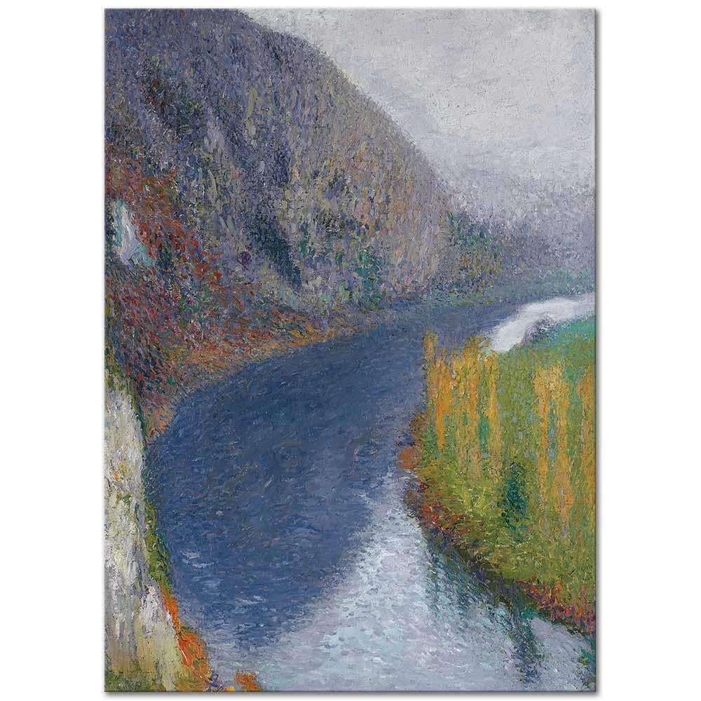 Henri Martin St-Cirq-Lapopie Yakınında Falezler Kanvas Tablo