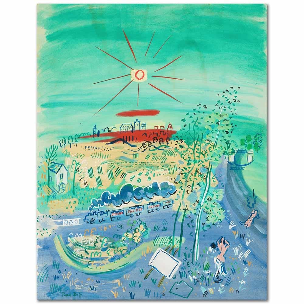 Raoul Dufy Mavi Tren Kanvas Tablo