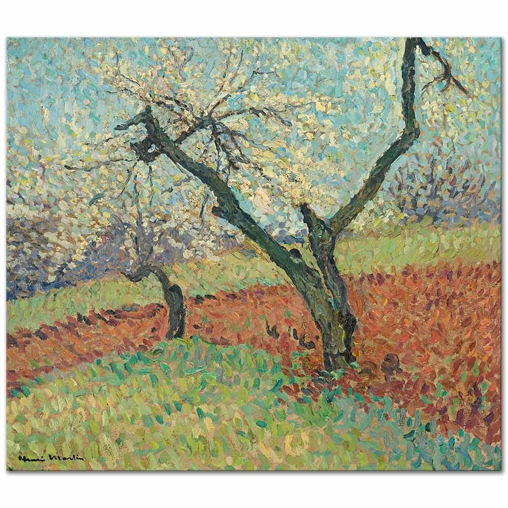 Henri Martin Erik Ağaçları Kanvas Tablo