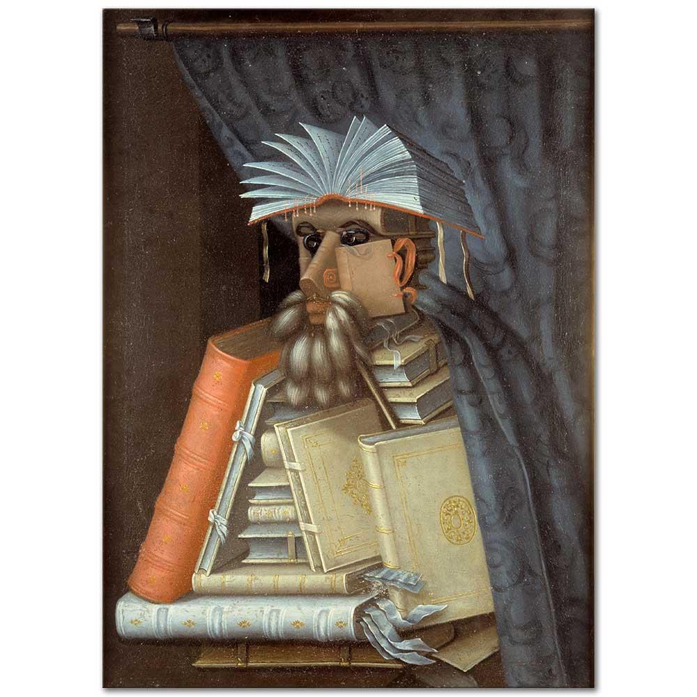 Giuseppe Arcimboldo Kütüphaneci Kanvas Tablo