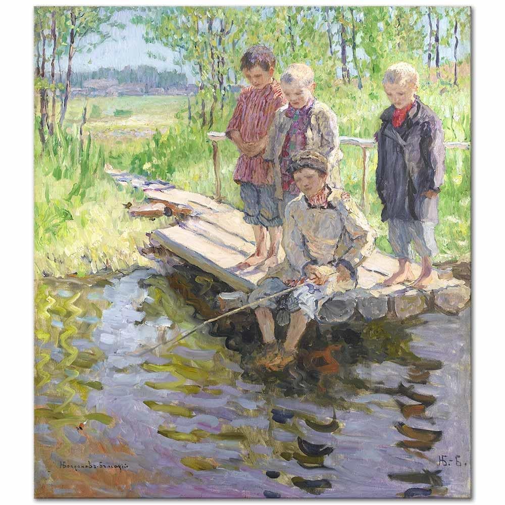 Nikolay Bogdanov-Belsky Yakalamaya Hevesli Küçük Çocuklar Kanvas Tablo