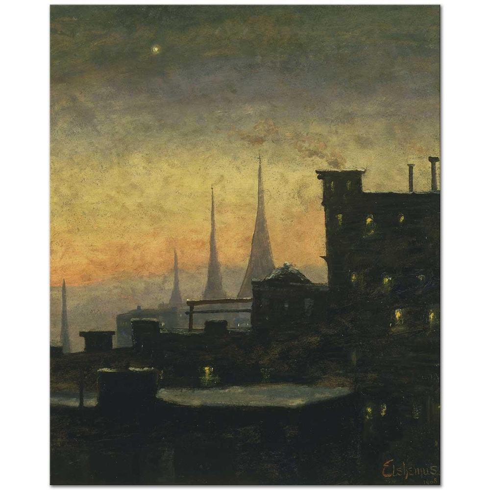 Louis Michel Eilshemius New York Roof Tops Art Print