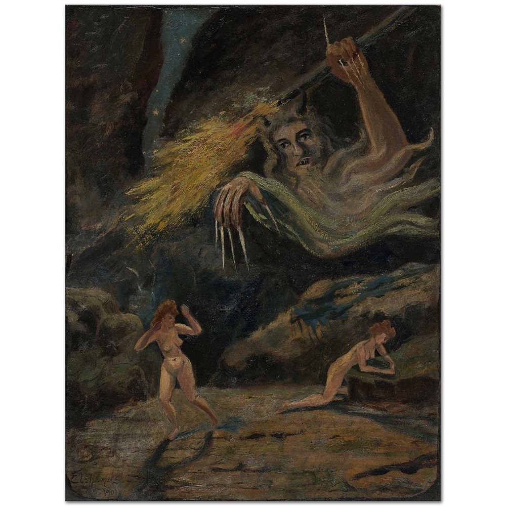 Louis Michel Eilshemius Kayalıkların Şeytanı Kanvas Tablo