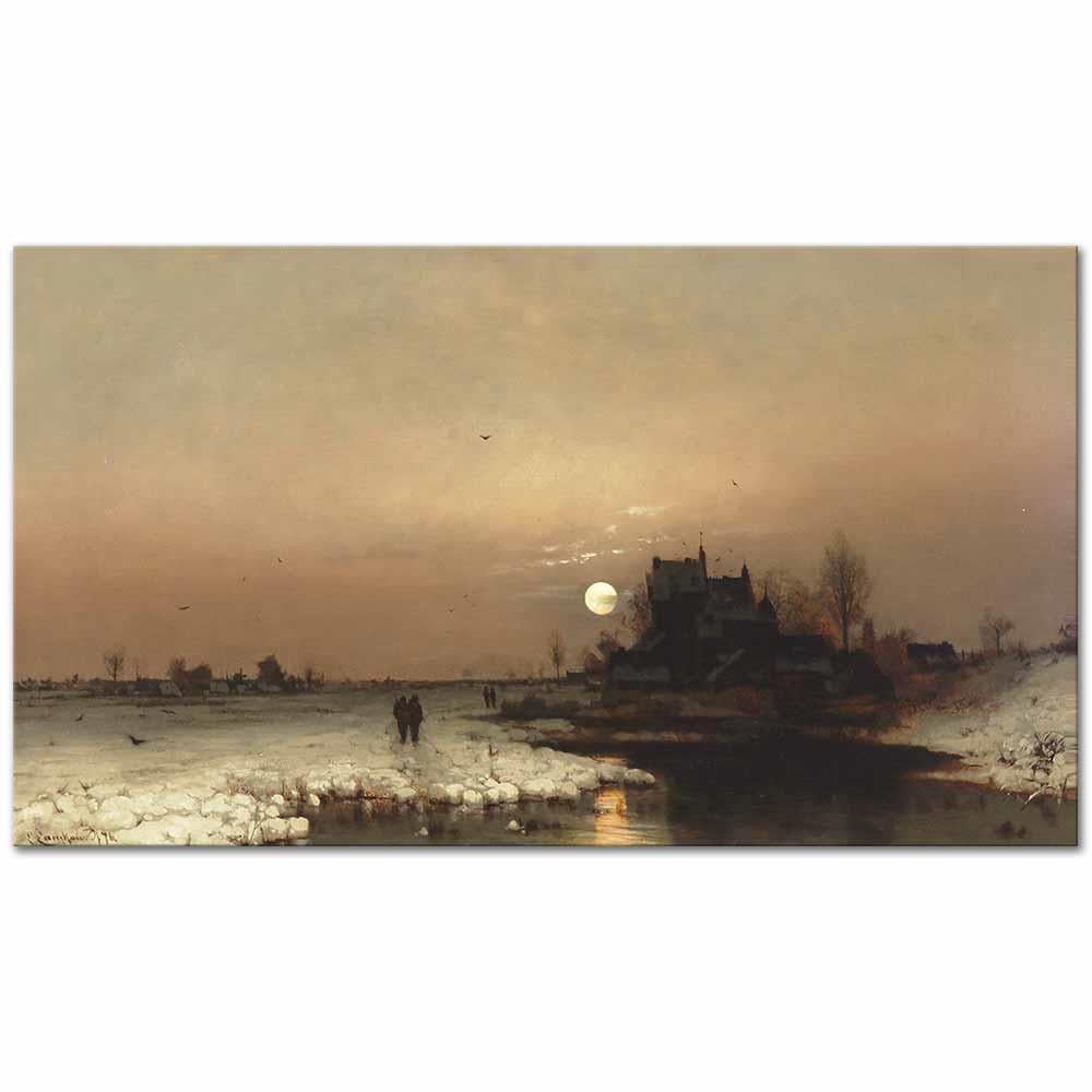 Ludwig Lanckow Dolunay Işığı Altında Kanvas Tablo