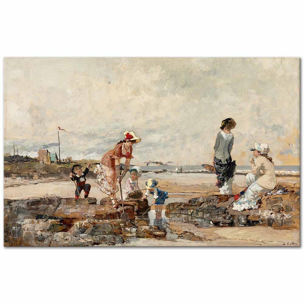 Luigi Loir Deniz Kıyısında Kanvas Tablo