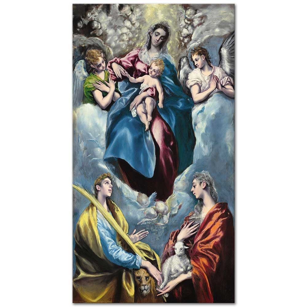 Madonna and Child with Saint Martina and Saint Agnes by El Greco as Fine Art Print