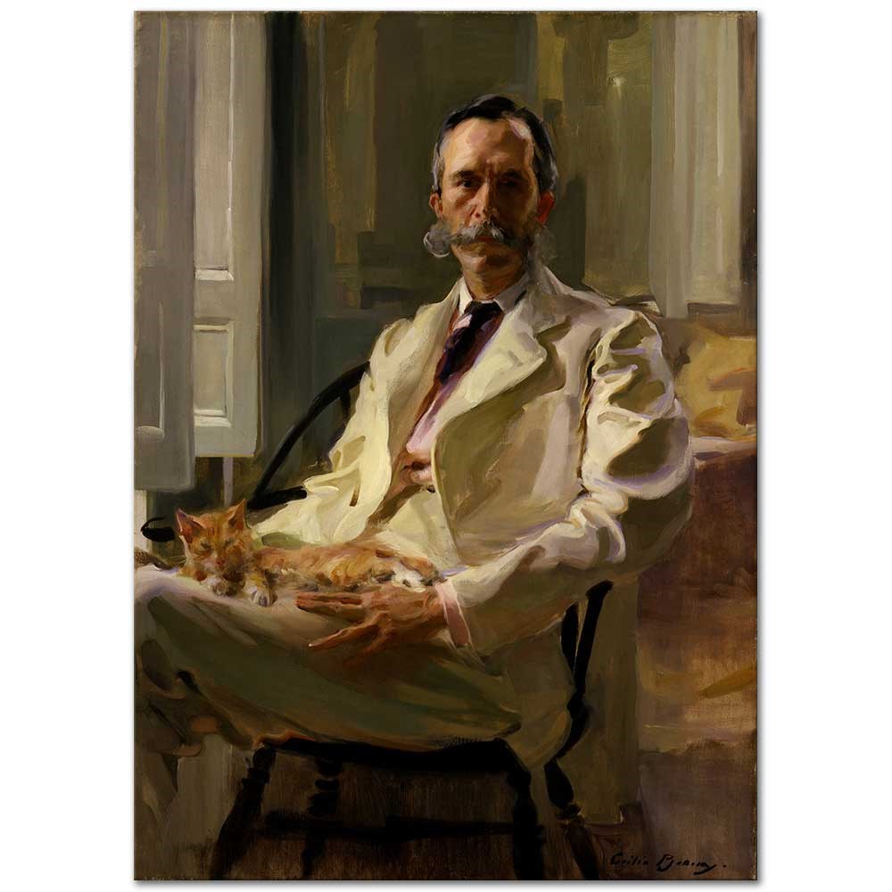 Man with the Cat by Cecilia Beaux as Fine Art Print