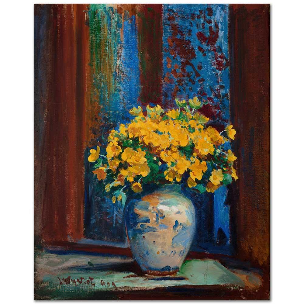 Leon Wyczolkowski Kadife Çiçekleri Kanvas Tablo