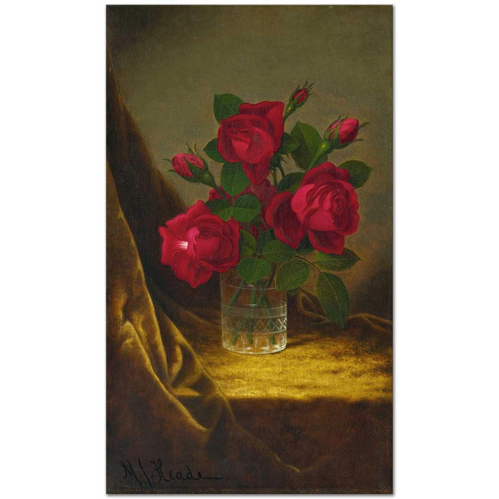 Martin Johnson Heade Jacqueminot Gülleri Kanvas Tablo