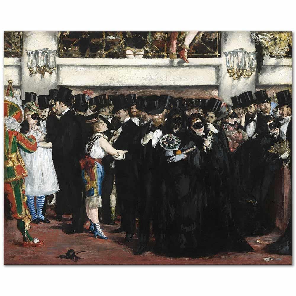 Edouard Manet Operada Maskeli Balo Kanvas Tablo
