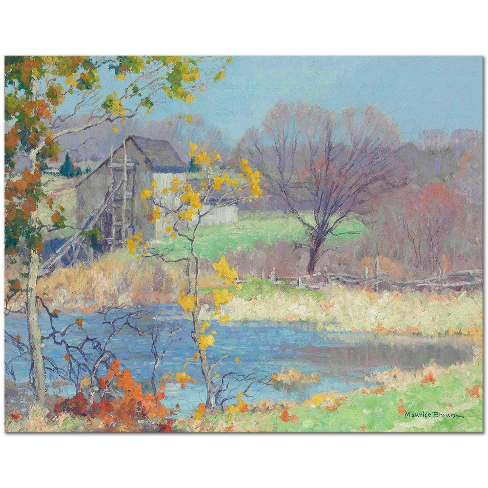 Maurice Braun Old Lym'da Gölet Connecticut Kanvas Tablo