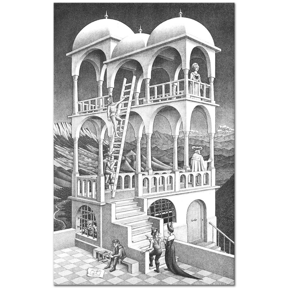 Maurits Cornelis Escher Taraça Kanvas Tablo