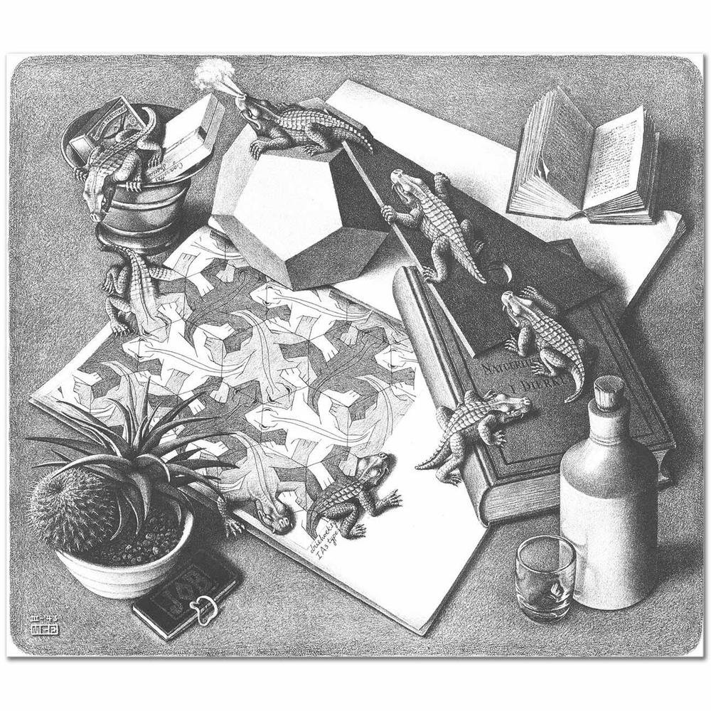 Maurits Cornelis Escher Sürüngenler Kanvas Tablo