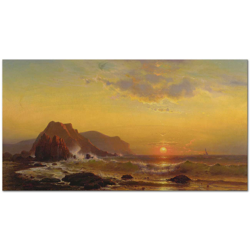 Mauritz de Haas Dalgalarda Gün Batımı Kanvas Tablo