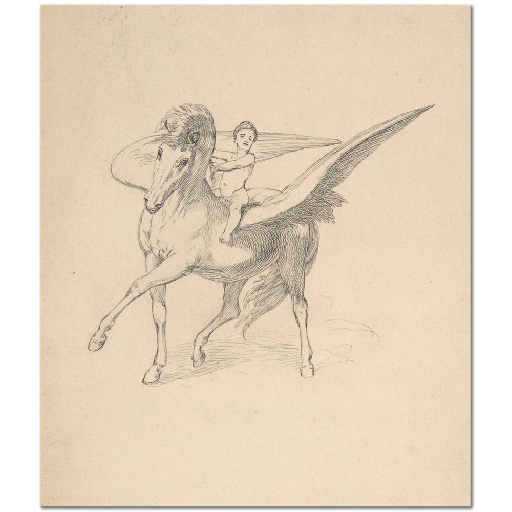Max Klinger Pegasus ve Genç Bellephron Kanvas Tablo