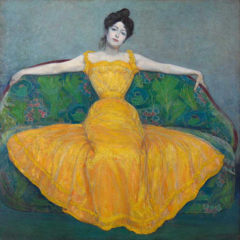 Max Kurzweil Lady In Yellow Art Print