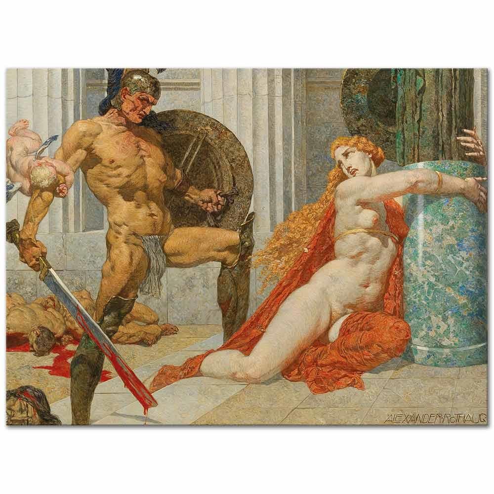 Alexander Rothaug Menelaos'un Helen'i Buluşu Kanvas Tablo