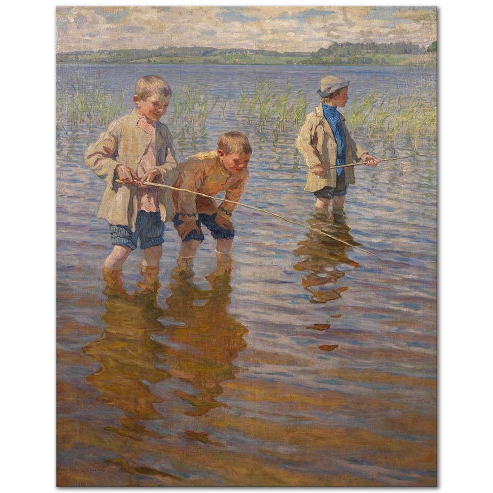 Nikolay Bogdanov-Belsky Gün Ortasında Balık Avı Kanvas Tablo