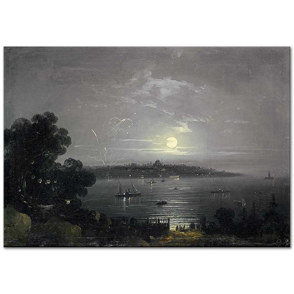 Mıgırdıç Givanian Gece İstanbul Kanvas Tablo