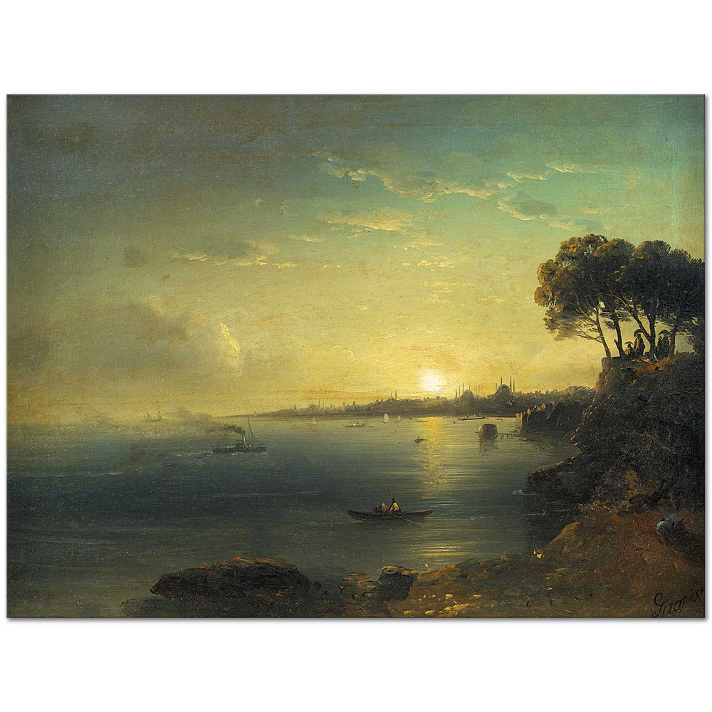 Mıgırdıc Givanian Istanbul'da Gün Batımı Kanvas Tablo