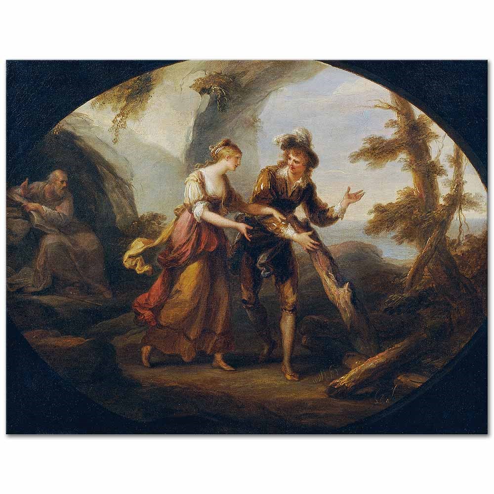 Angelica Kauffman Miranda ve Ferdinand Kanvas Tablo