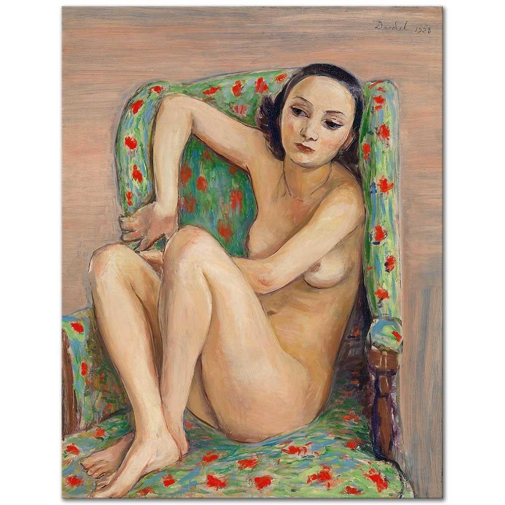 Nils Dardel Yeşil Koltuktaki Model Kanvas Tablo