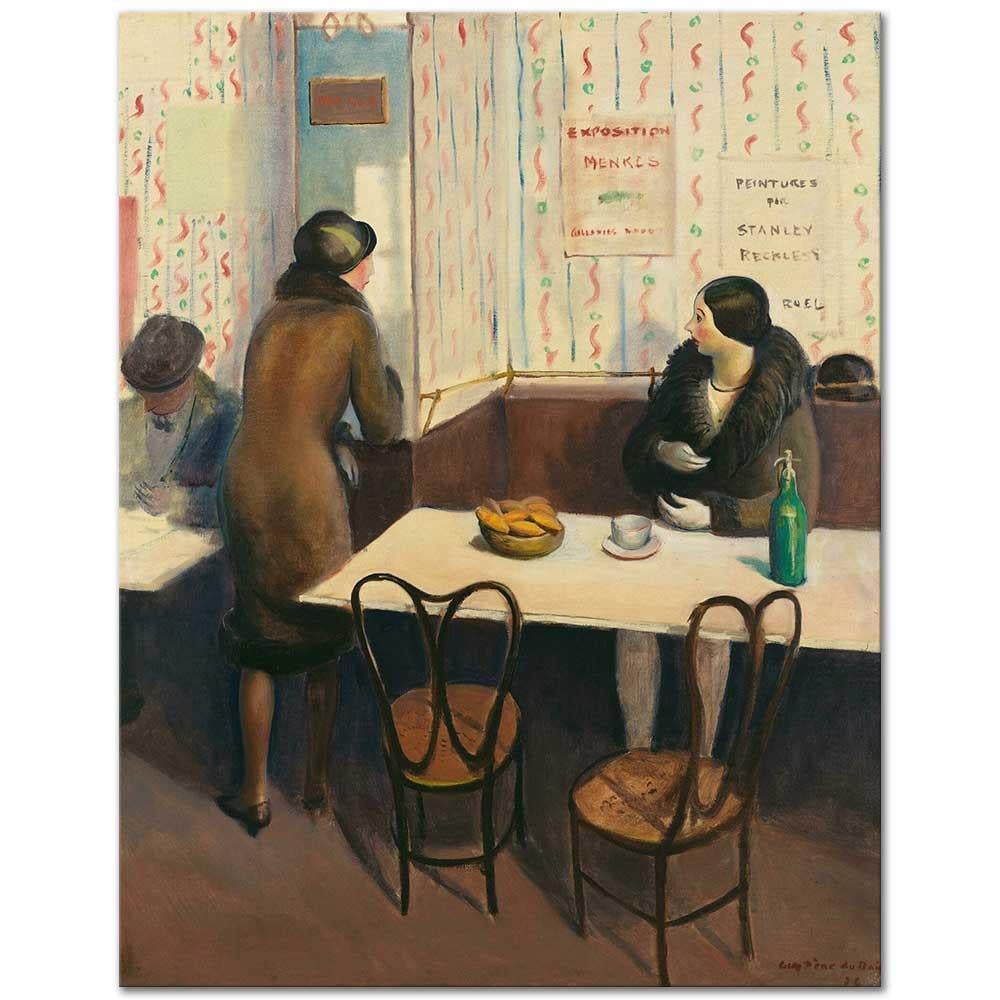 Guy Pene du Bois Bir Cafede Sabah Vakti Paris Kanvas Tablo