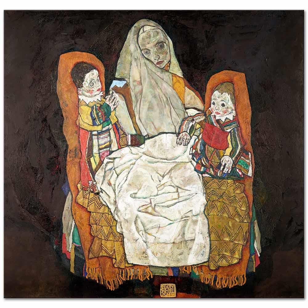 Egon Schiele Anne ve İki Çocuğu Kanvas Tablo