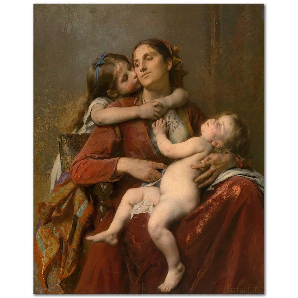 Léon Bazille Perrault Anne Mutluluğu Kanvas Tablo