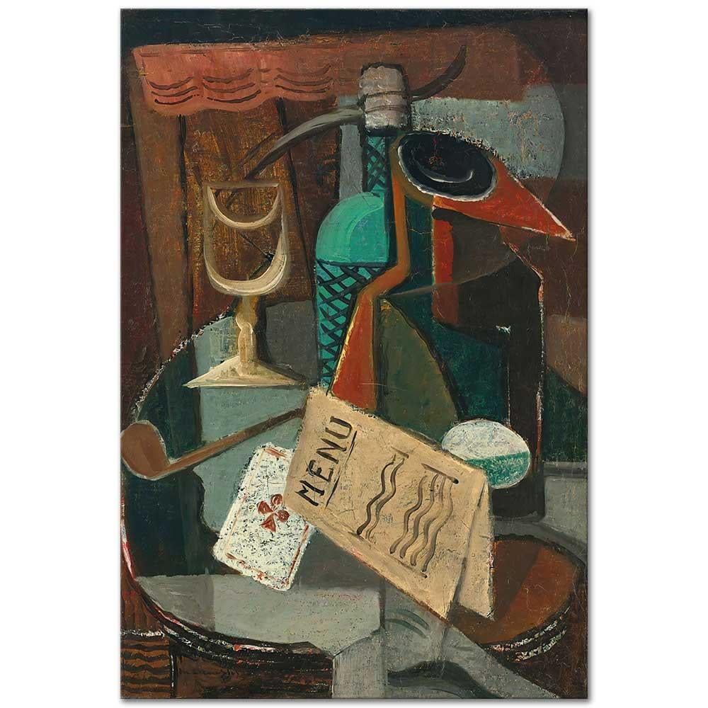 Louis Marcoussis Menü ve Sifonlu Natürmort Kanvas Tablo