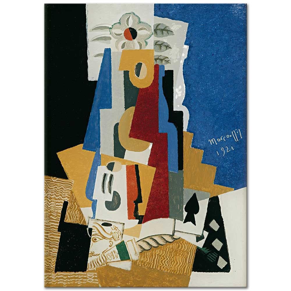 Louis Marcoussis Maça Ası ile Natürmort Kanvas Tablo