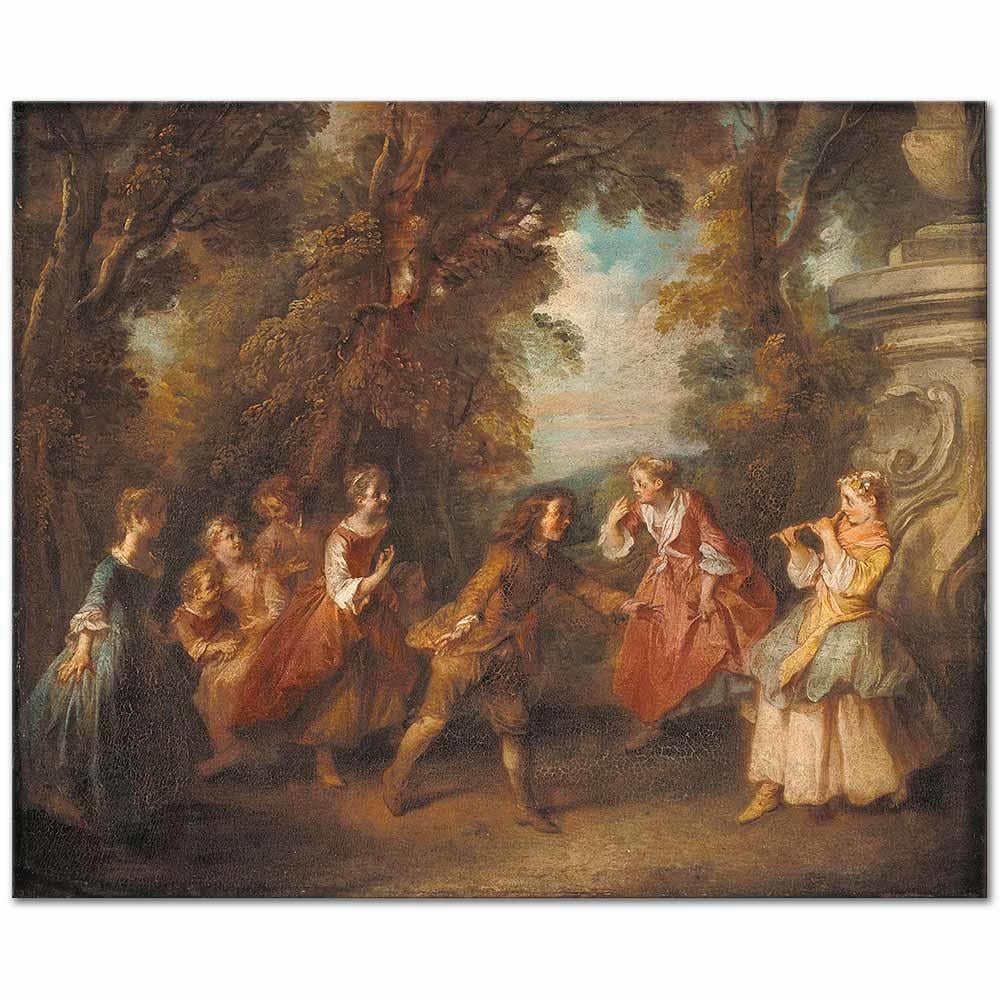 Nicolas Lancret Açıklıkta Oyun Oynayan Çocuklar Kanvas Tablo