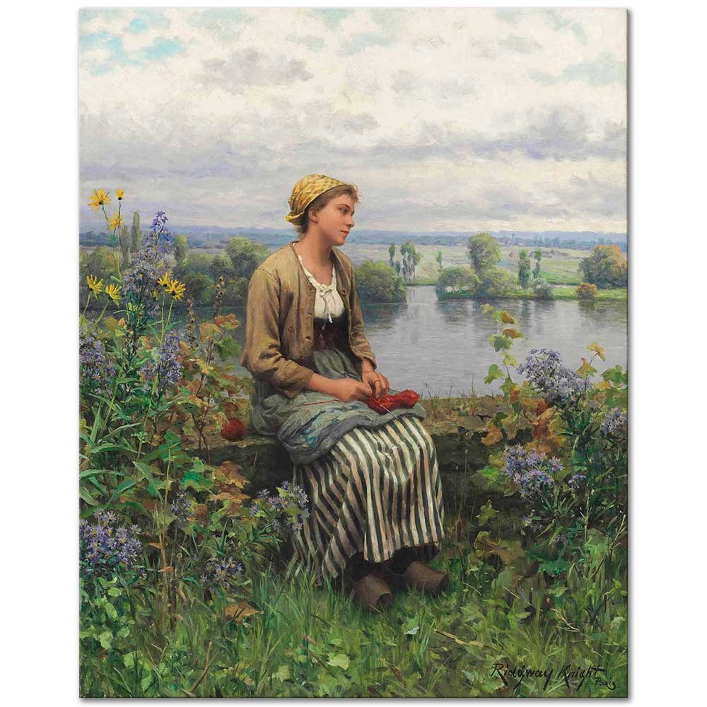 Daniel Ridgway Knight Normandiyalı Kız Kanvas Tablo