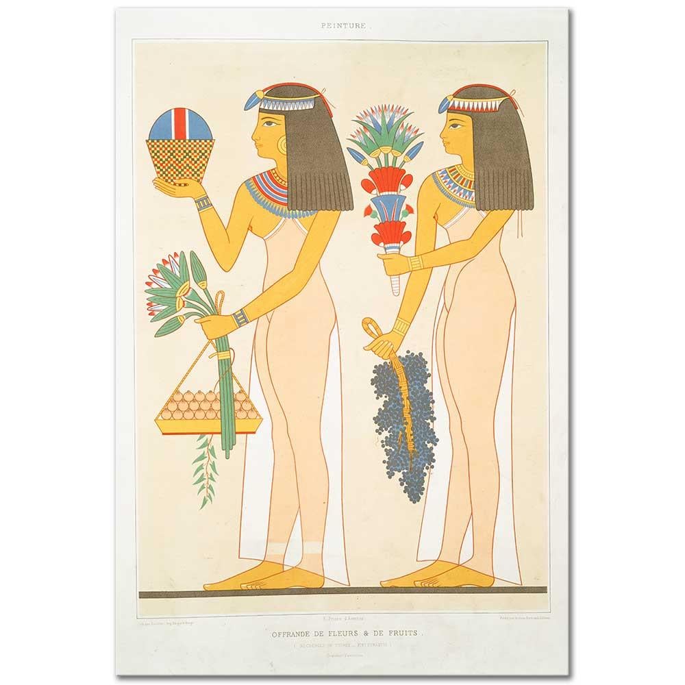 Emile Prisse d'Avennes Çiçek ve Meyve Sunumu Kanvas Tablo