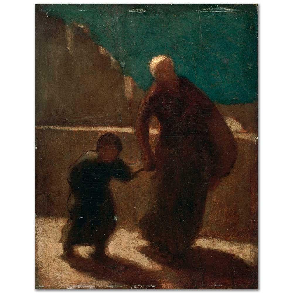 Honore Daumier Gece Köprü Üzerinde Kanvas Tablo