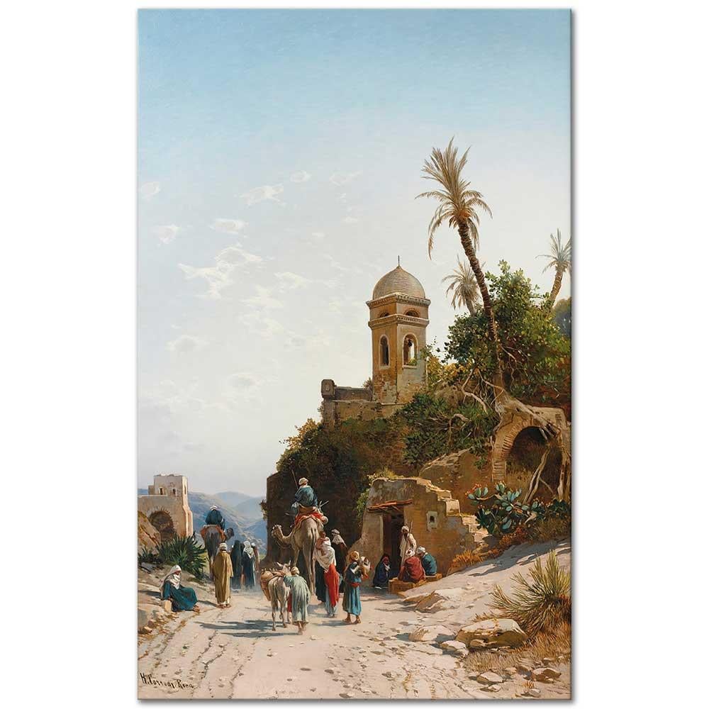 Hermann David Salomon Corrodi Kudüs Yolunda Kanvas Tablo