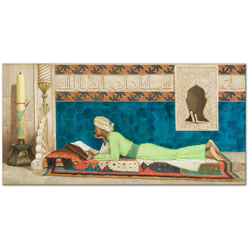 Osman Hamdi Bey Okuyan Genç Emir Kanvas Tablo
