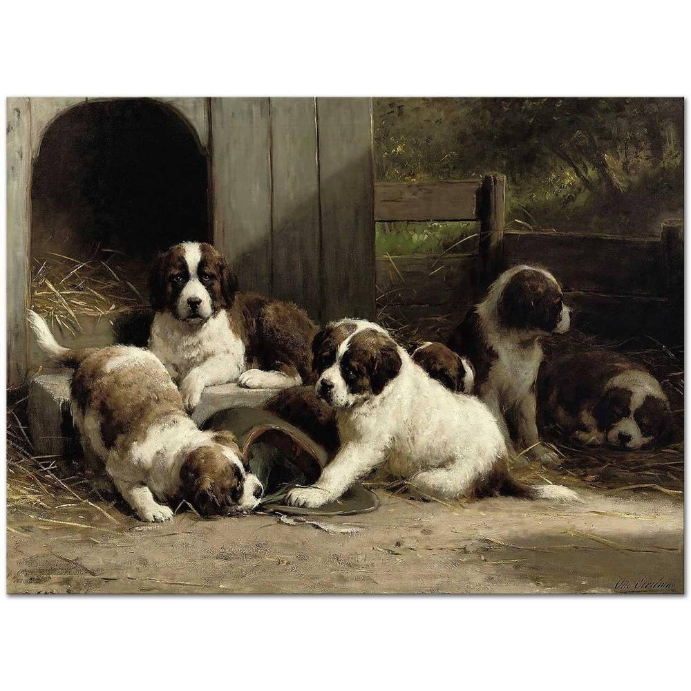 Otto Eerelman Yavru Mastiffler Kanvas Tablo