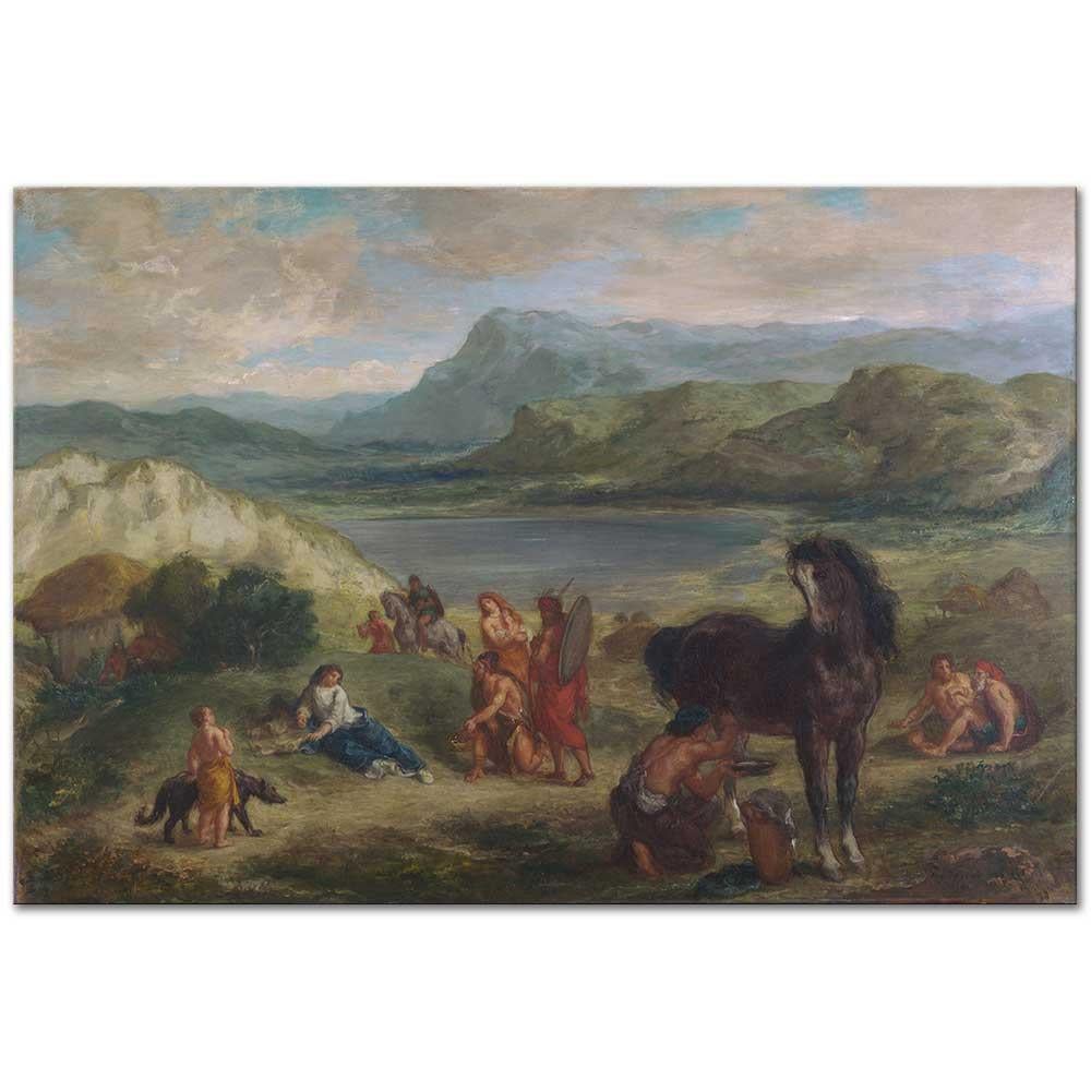 Eugene Delacroix Ovide İskitlerin Arasında Kanvas Tablo