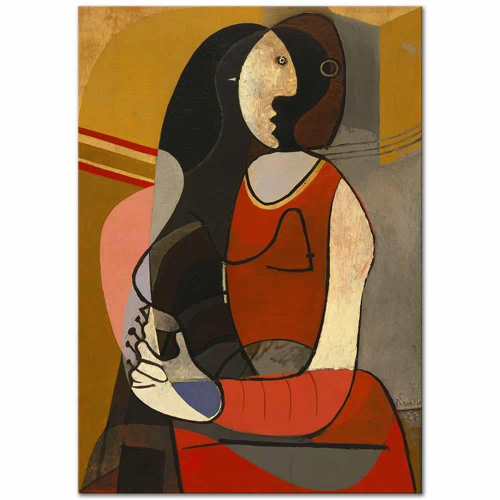 Pablo Picasso Oturan Kadın Kanvas Tablo