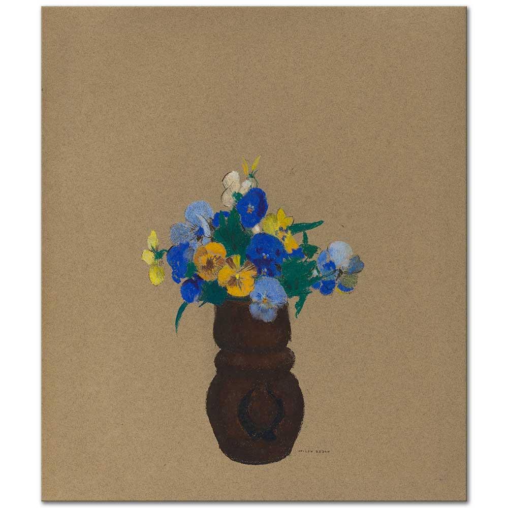 Odilon Redon Hercai Menekşeler Kanvas Tablo