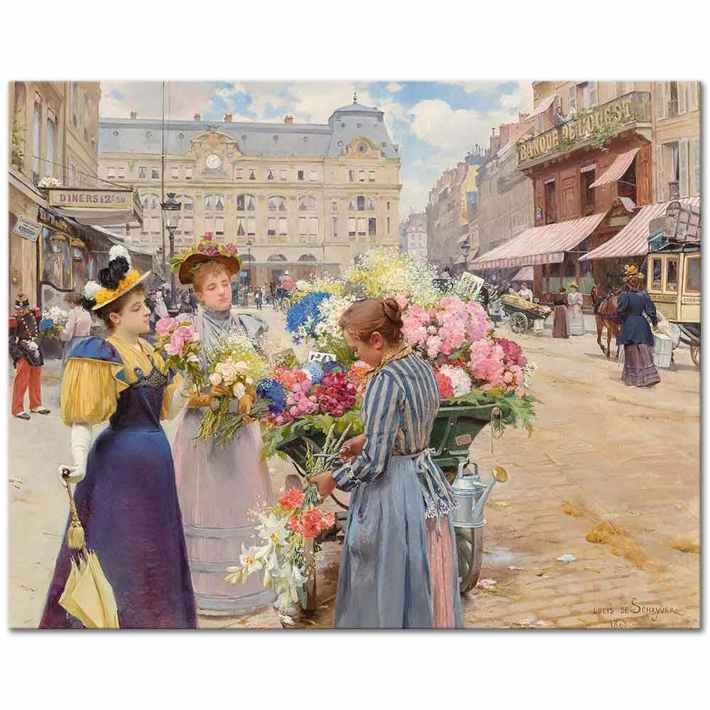 Louis Marie de Schryver Havre Caddesi Paris Kanvas Tablo