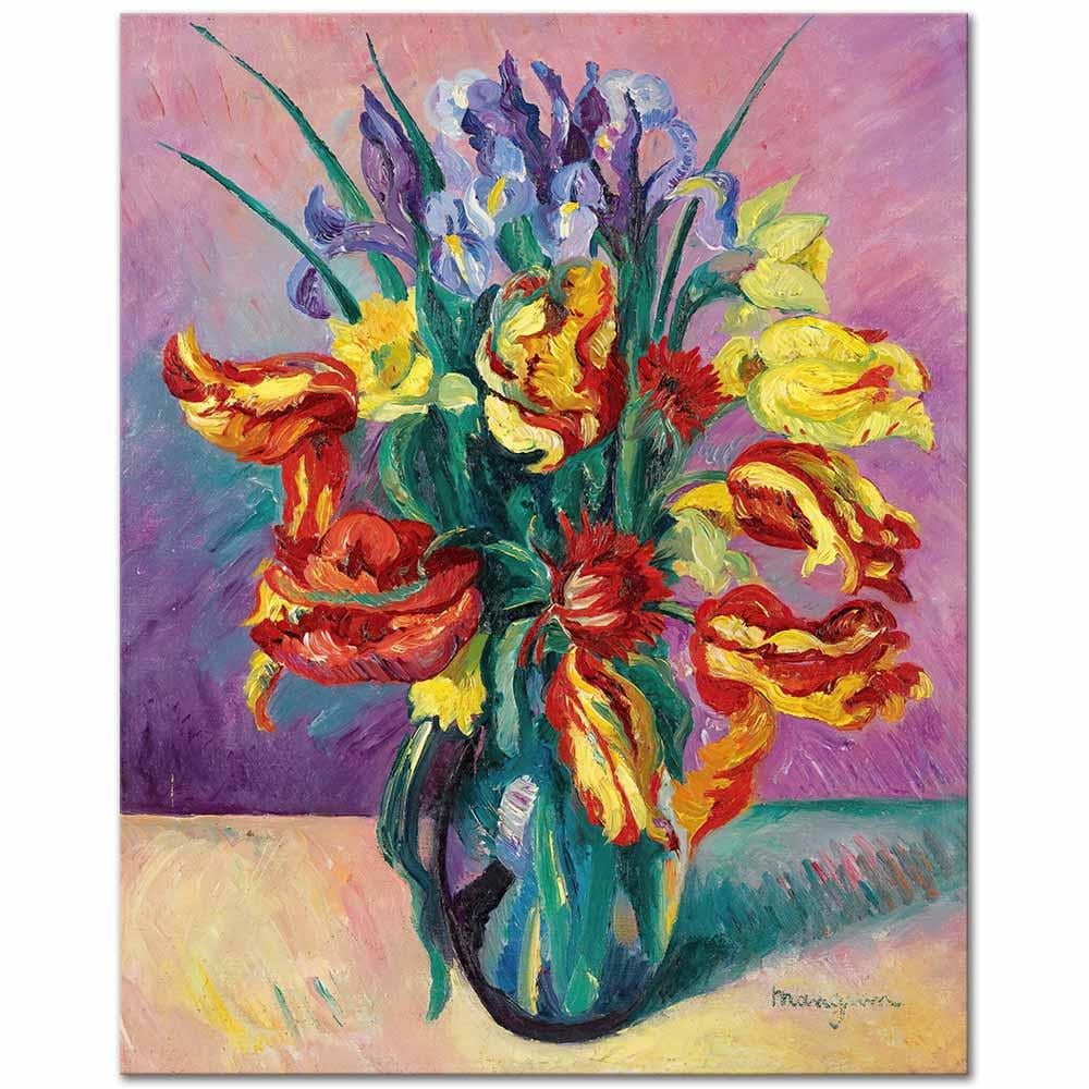 Henri Manguin Papağan Laleleri Kanvas Tablo