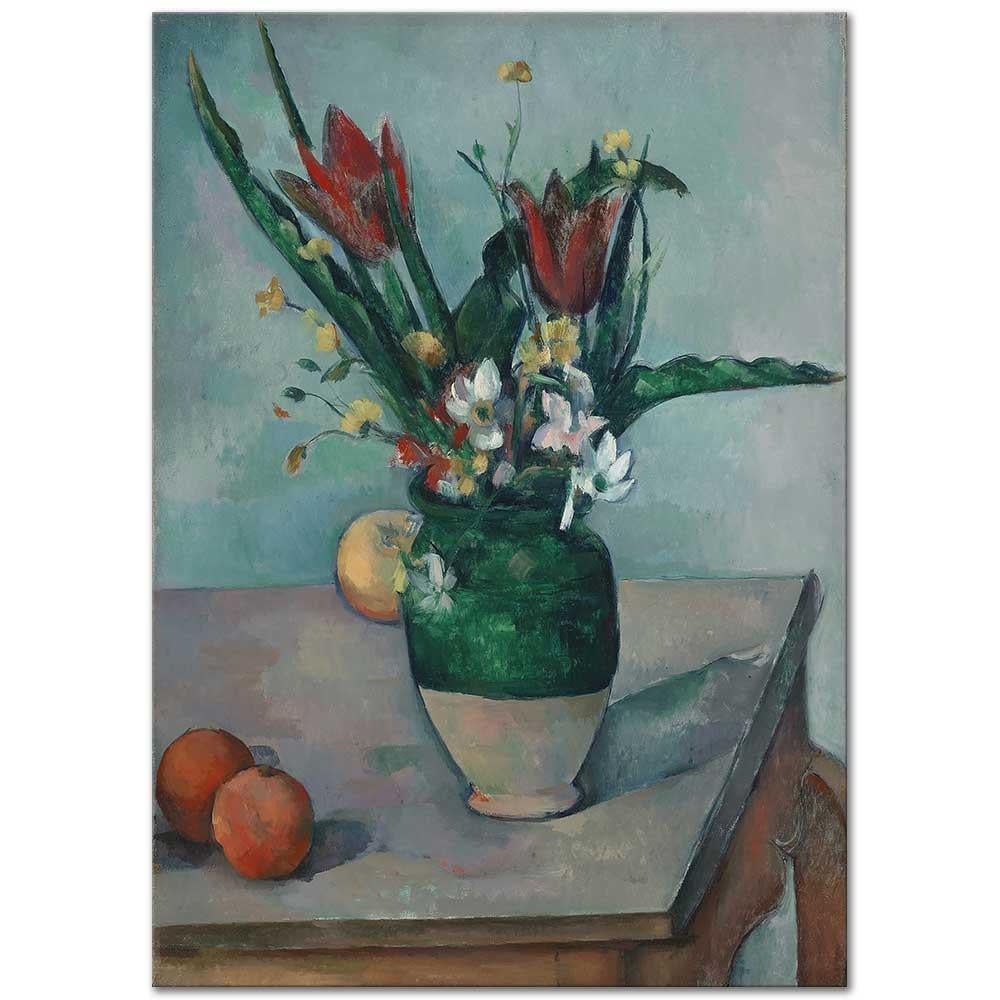 Paul Cezanne Vazoda Laleler Kanvas Tablo