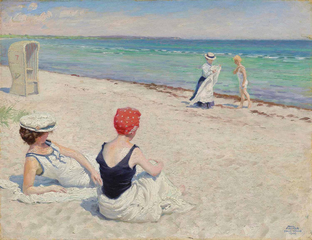 Paul Fischer On The Beach Falsterbo Art Print